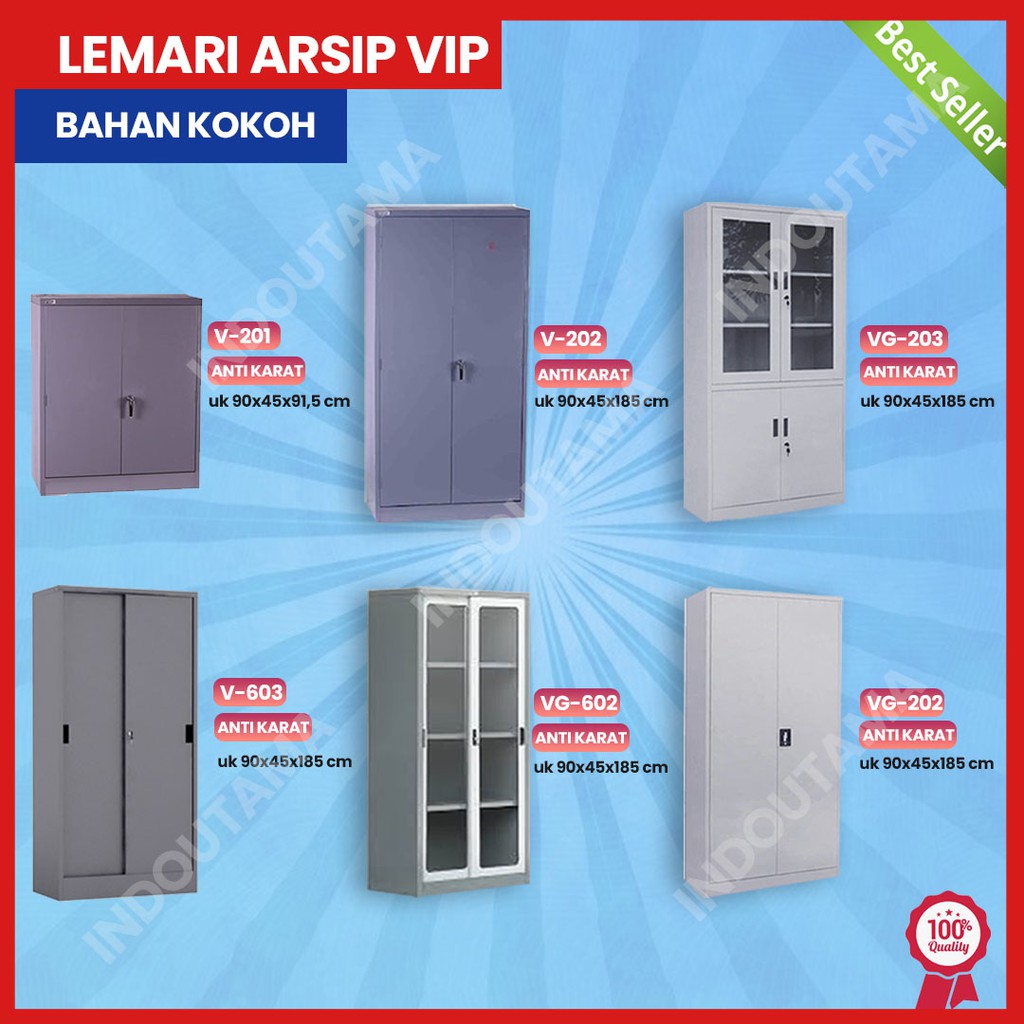 LEMARI BESI KACA FILLING CABINET ALMARI KANTOR VIP