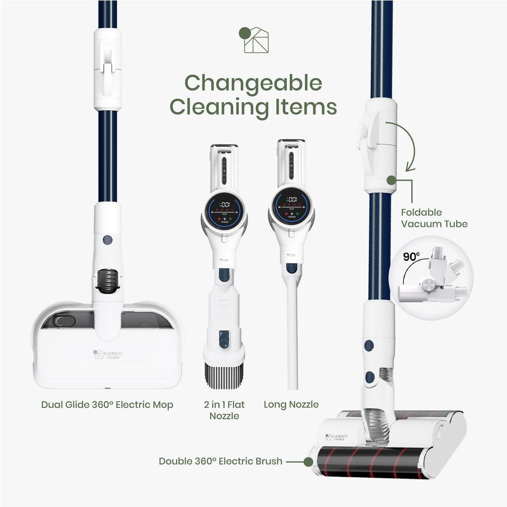 Kanso Living TX G1 Ergonomic Vacuum Cleaner Mop+Extra Battery