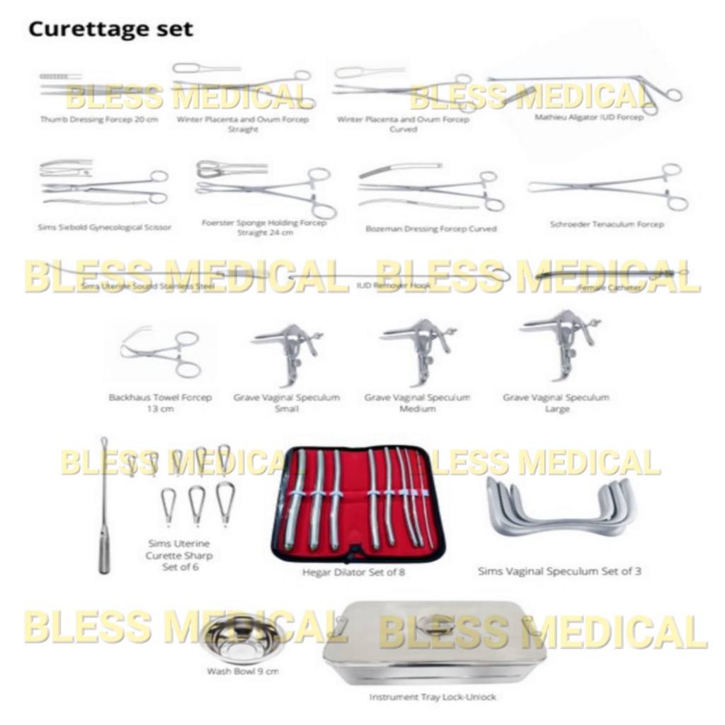 Curettage Set of 20 Items