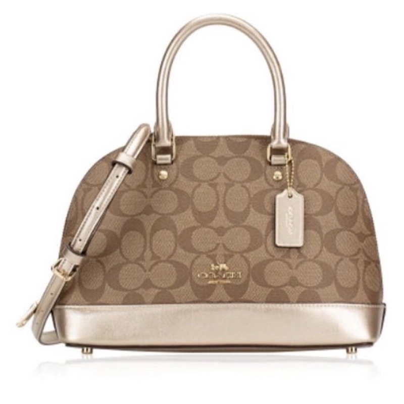 Coach Mini Sierra Satchel In Signature Canvas Light Gold (F31156)