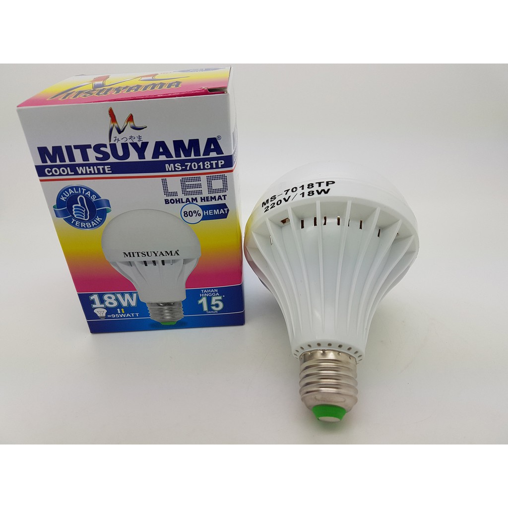 Lampu LED 18 watt Merk MITSUYAMA Cahaya putih 1080 lumen