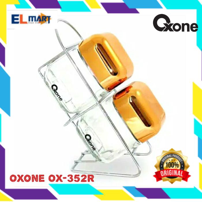 Toples Kaca Exclusive snack bumbu OXONE OX 352R - Rosegold Cube OX352R toples kaca oxone