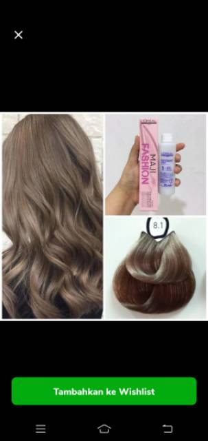 Cat Loreal MajiFashion 8.1 Mineral Blue ash Blonde Cat Rambut L'OREAL profesional PARIS + Oxydant