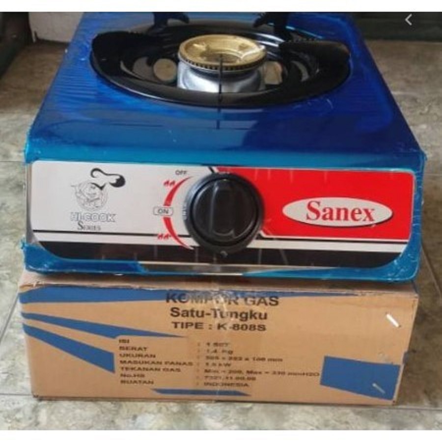 Kompor Gas 1 Tungku Sanex K808S Stainless Steel Api Besar
