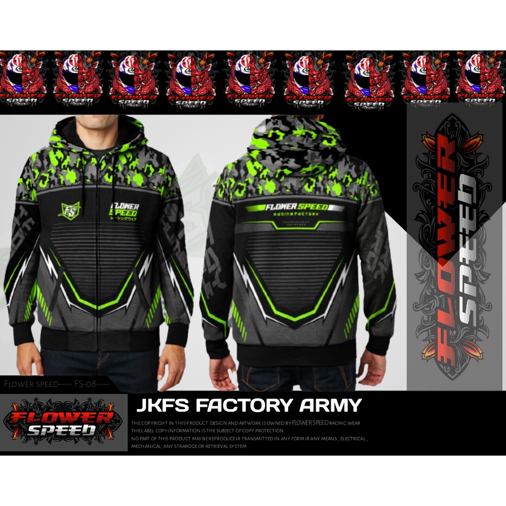Jaket Racing Hoodie Racing Pria FLOWER SPEED JAKET RACING WEAR