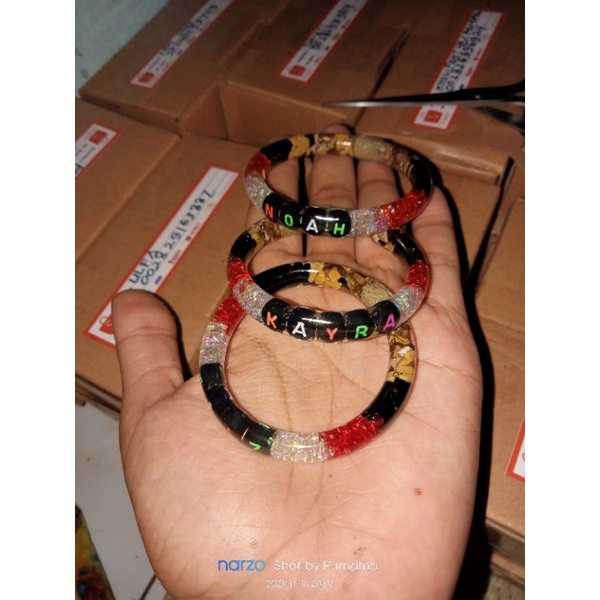 Gelang sawan mix putih merah hitam