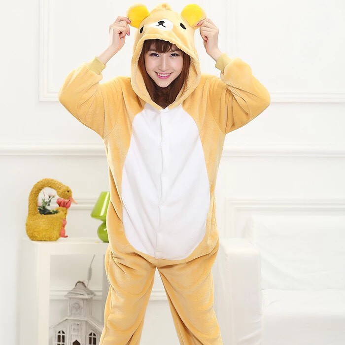 BAJU ONESIE RILAKKUMA BEAR BERUANG PIYAMA KOSTUM COSPLAY