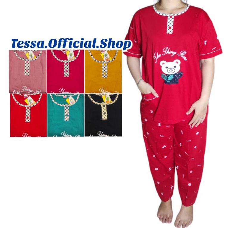 Baju Tidur Cp Jumbo Patricia Warna Tua / Piyama Cp Patricia Warna Tua