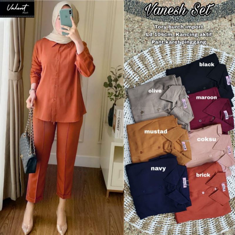 VANESH SET  // ONESET // BAJU WANITA // PAKAIAN WANITA MUSLIM // ONE SET // TORRY BURCH IMPORT BY VALENT HIJAB-2
