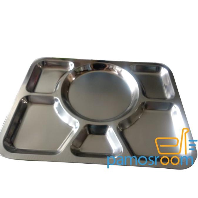 Plato Stainless / Nampan / Ompreng Rumah Sakit Sekat 6 Segi Murah