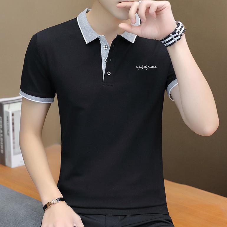  Polo  Shirt  Pria Business  Formal Casual Cotton Pendek 