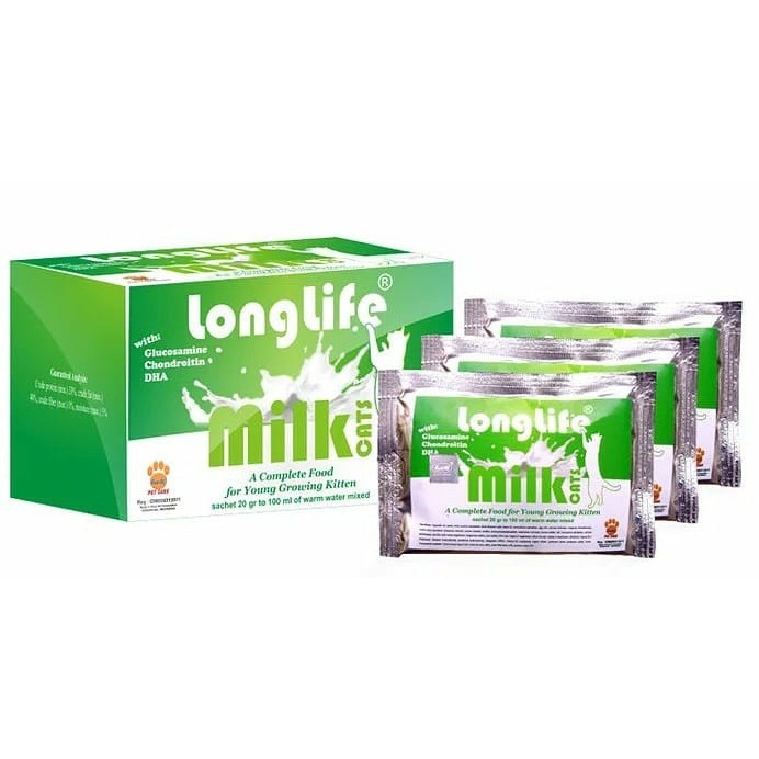 Susu Kucing Longlife - SACHET Cat Milk Growing Cat Masa Pertumbuhan - Kemasan Warna Hijau