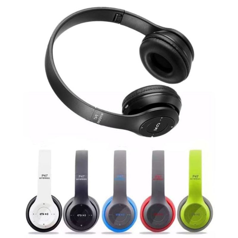 Headset wireless super mega bass/ earphone bluetooth big bass [P-47] series