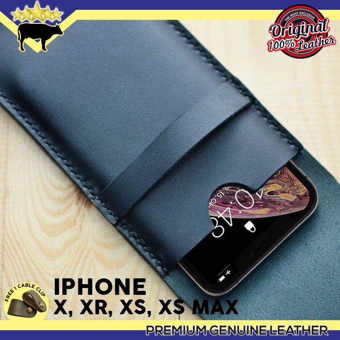 CASE IPHONE X, XR, XS, XS MAX CASING HP LEATHER SLEEVE SARUNG HP