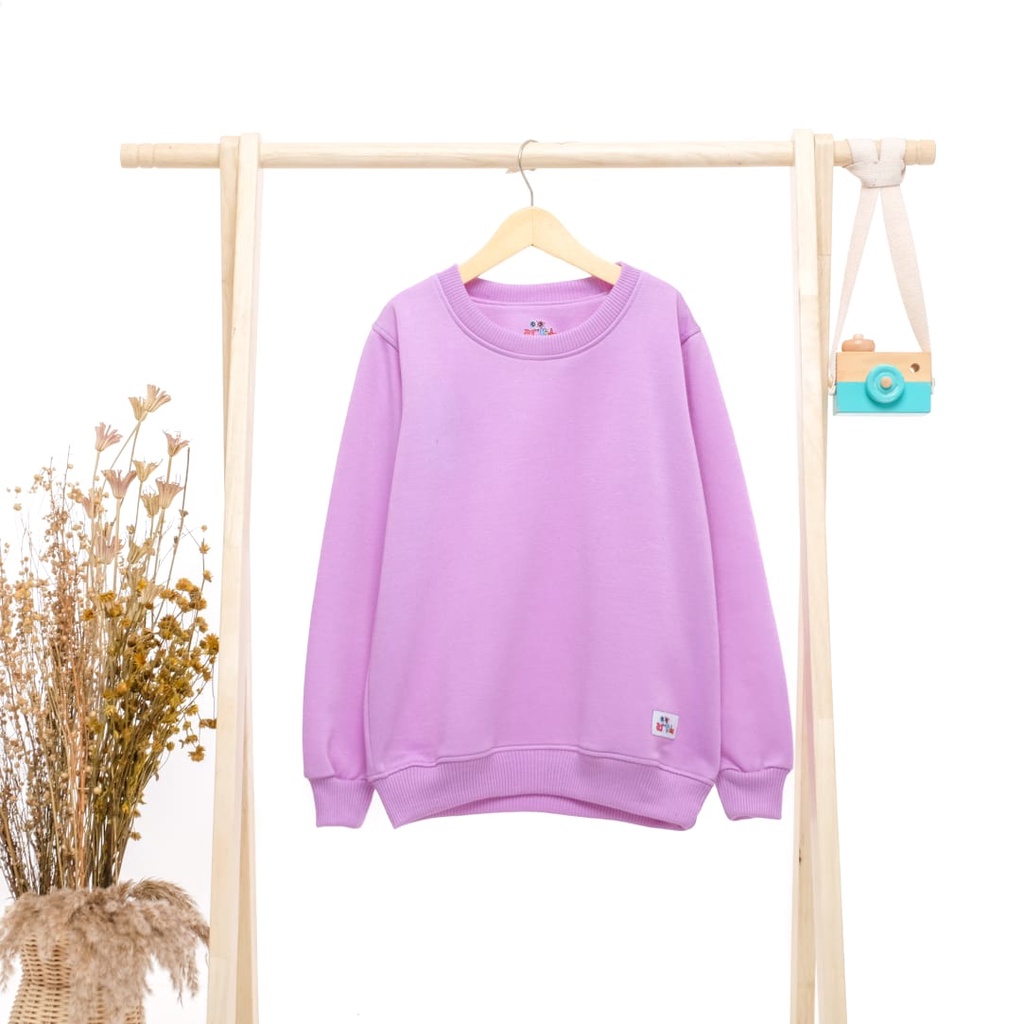 Crewneck Anak Basic Polos by Arhighreskids warna Lilac