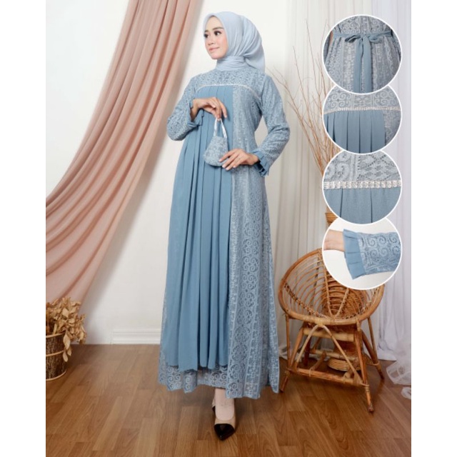 Gamis Malika Doty Renda Original Butik