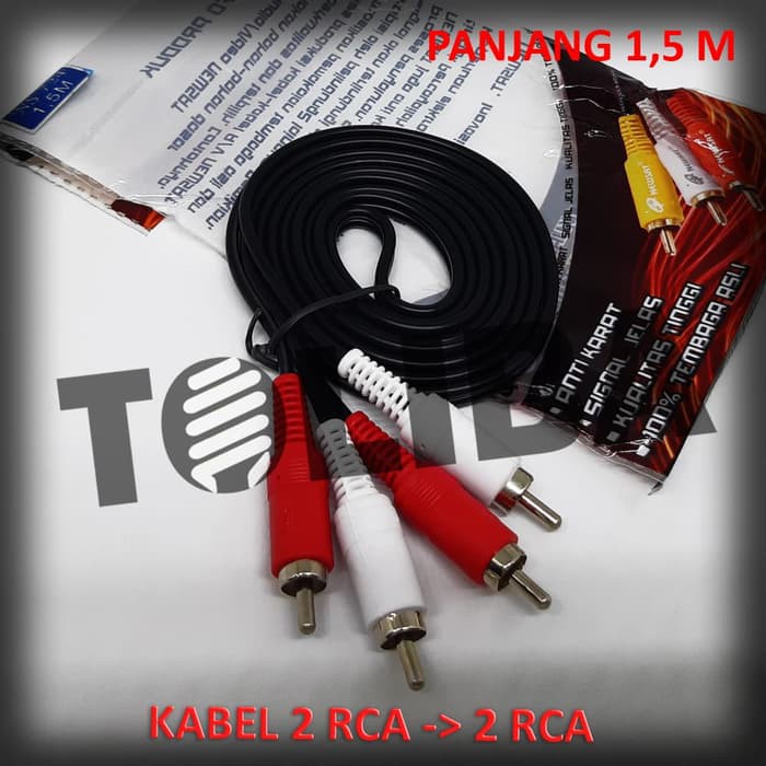 kabel jack rca audio 2 warna way 2-2 tembaga asli