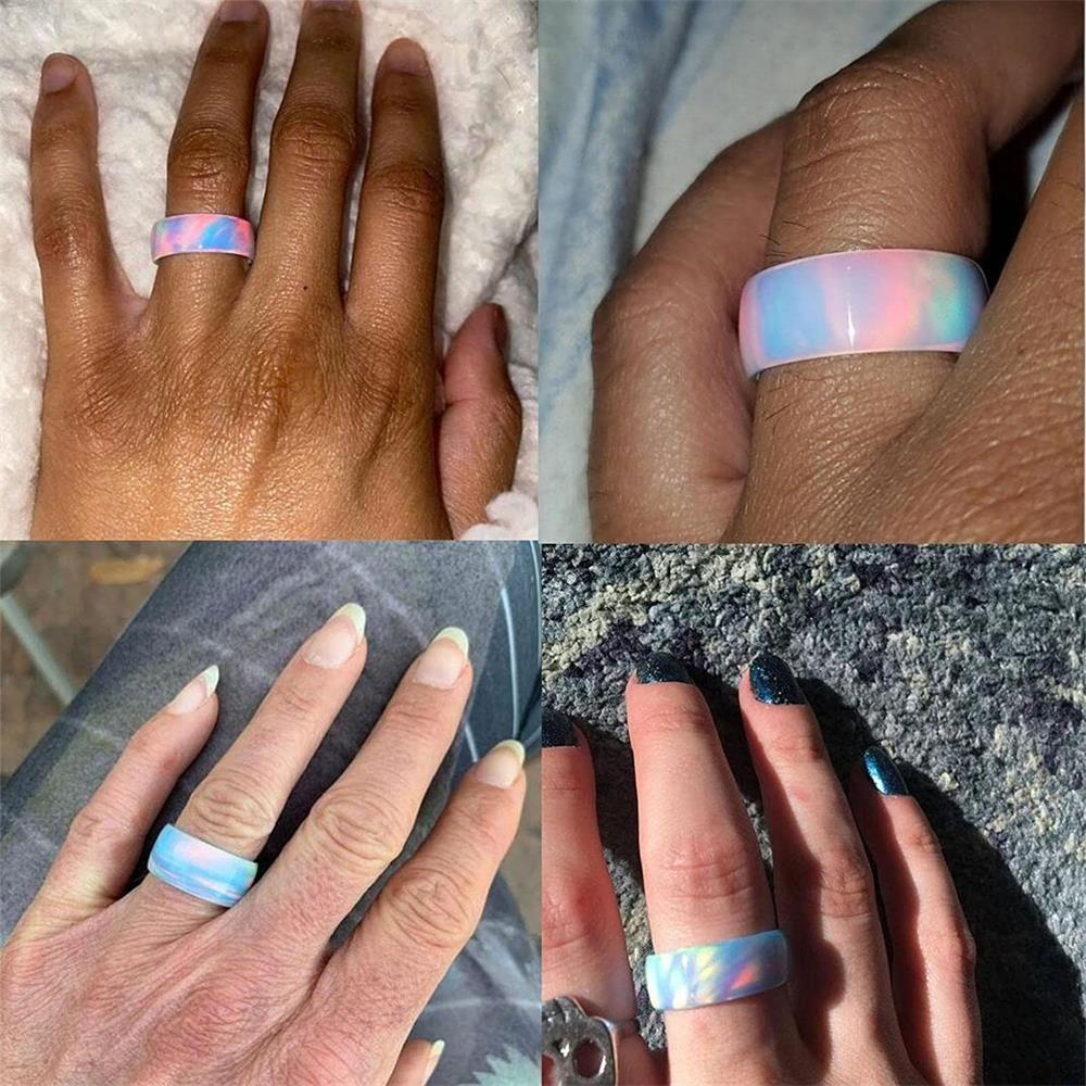 Top Biru Cincin Akrilik Musim Panas Panas Hadiah Perhiasan Untuk Wanita Pria Cincin Warna-Warni