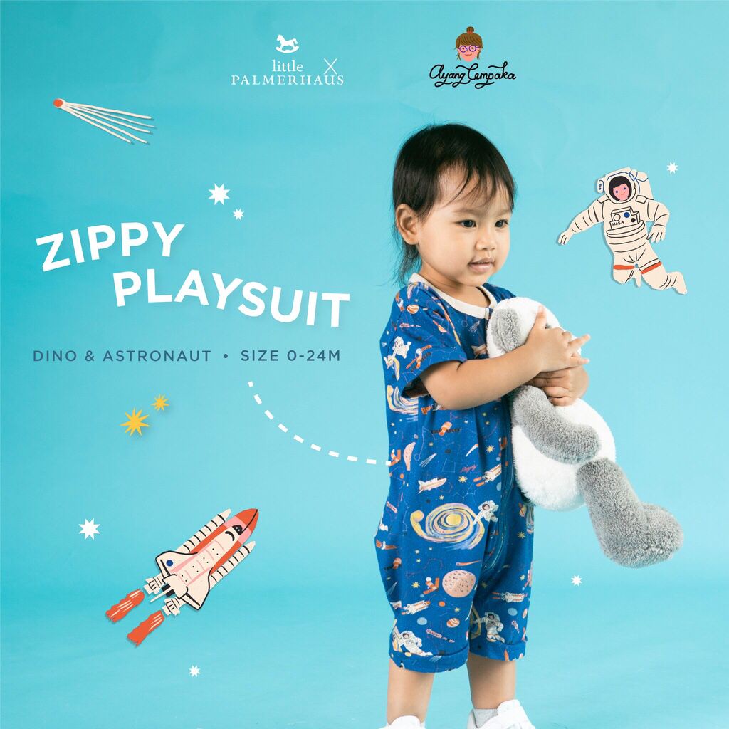 PROMO 7.7 PROMO BAJU LEBARAN Little Palmerhaus x Ayang Cempaka - Zippy Playsuit Jumper Kodok 0-24 Bulan