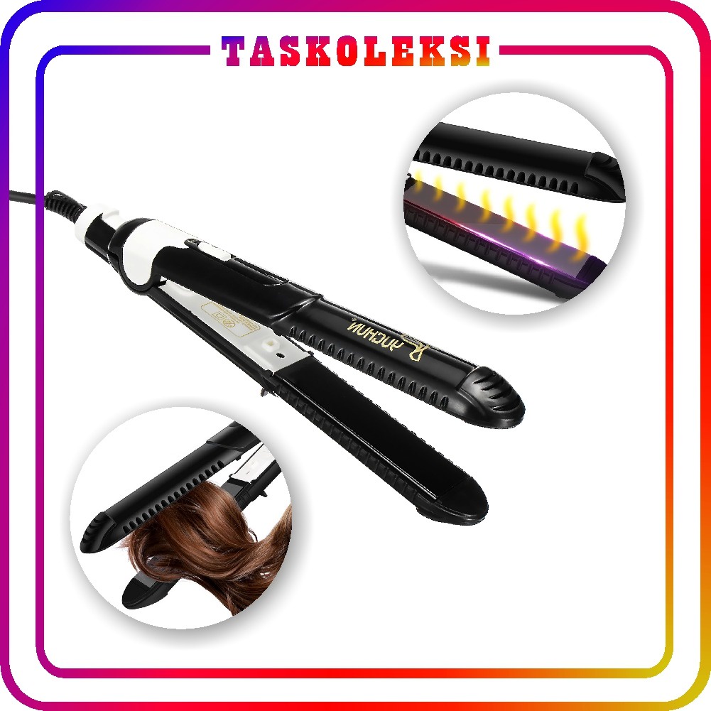 ☛TK☚ R363 Catokan Import Yuchun Catok Rambut Hair Straightener Catokan 2in1 Lurus dan Curly