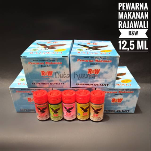 Pewarna Makanan Rajawali RW R&amp;W Merah Rose Kuning Hijau Muda Coklat Hitam Ungu Biru Sumba Cair