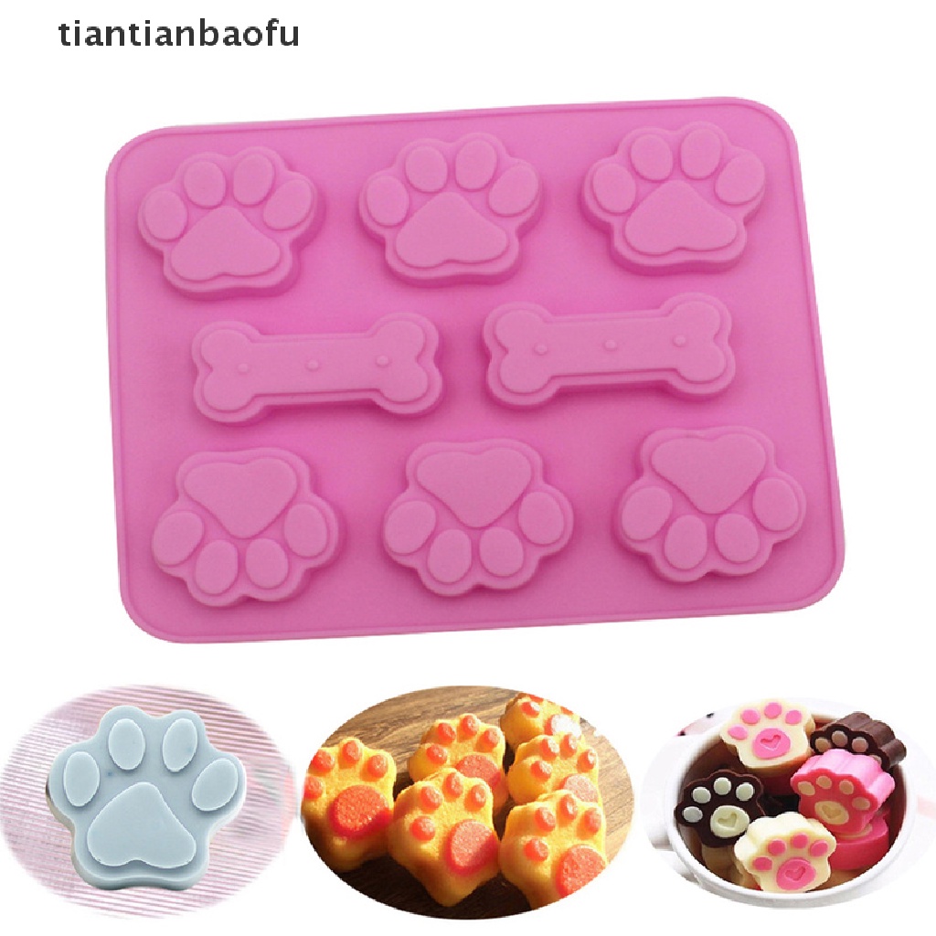 [tiantianbaofu] Silicone Baking Mold Dog Bone Dog Footprint Cake Mold Food Grade Baking Mould Boutique