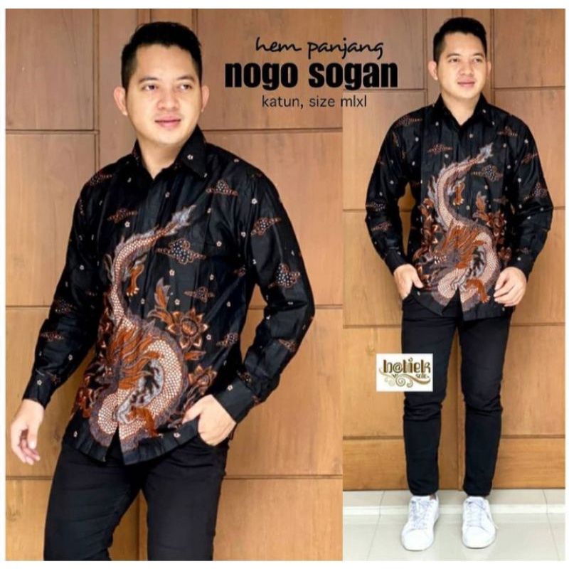 JANITRA baju batik pria lengan panjang modern Bahan Katun Primis Kemeja batik lengan panjang size m l xl xxl xxxl