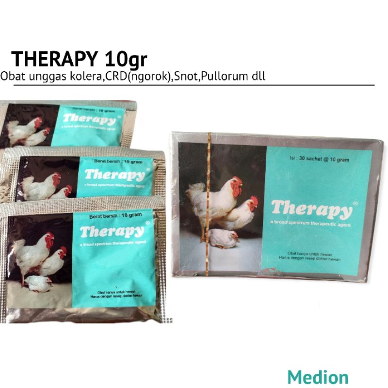 THERAPY Medion obat CRD ngorok kolera ayam 10gr