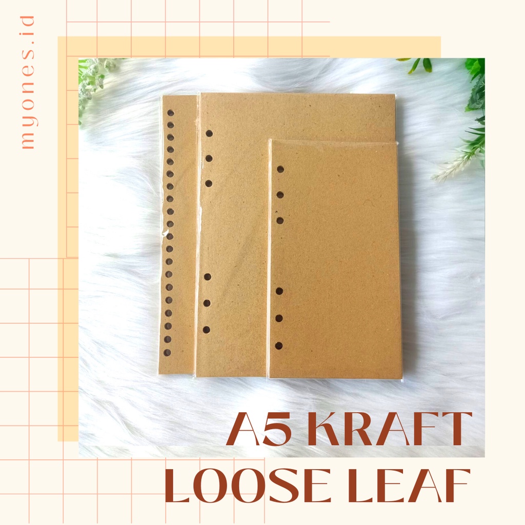 

A5 LOOSE LEAF KRAFT PAPER / 20 HOLES / 6 HOLES / ISI BINDER / KERTAS FILE