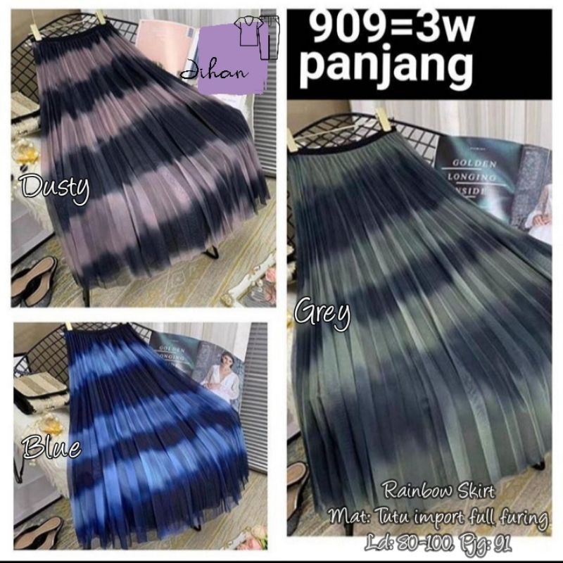 Rainbow Skirt - Bawahan Rok Dewasa Motif Pelangi Bahan Tutu Motif Full Furing