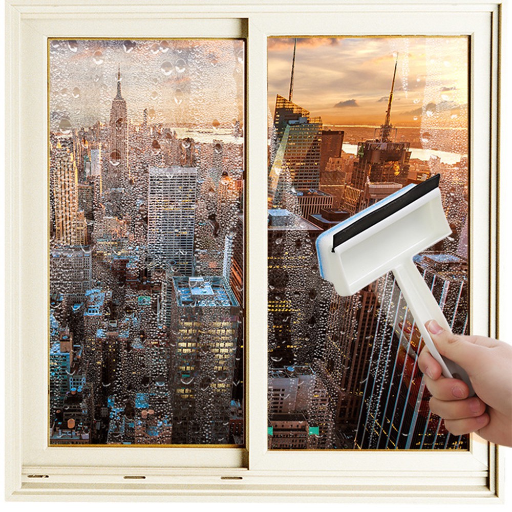 Double-sided Cleaning Brush Spray Window Glass Brush Scraper Home Window Cleaning Brush /Household Multi function Deep Clean tool