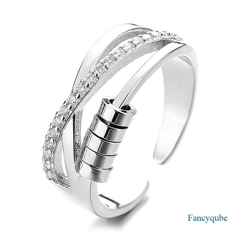 Inf Mainan Fidget Ring Dengan Manik-Manik Untuk Pereda Stress / Gelisah Pria / Wanita