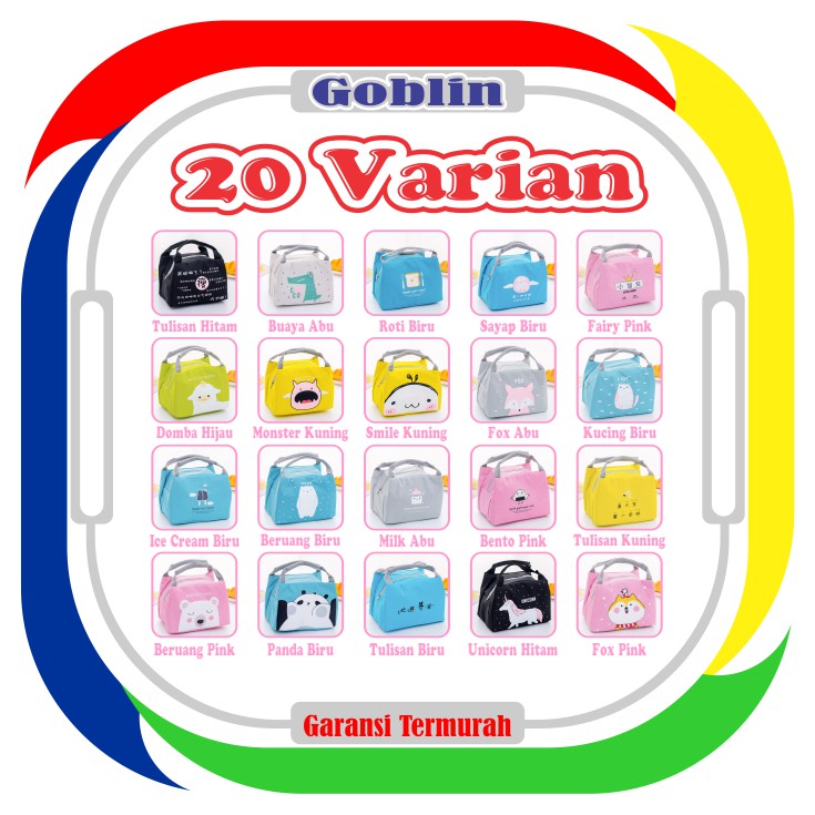 Goblin  PB011 Tas  Bekal Karakter Lucu  Motif Lunch Bag 