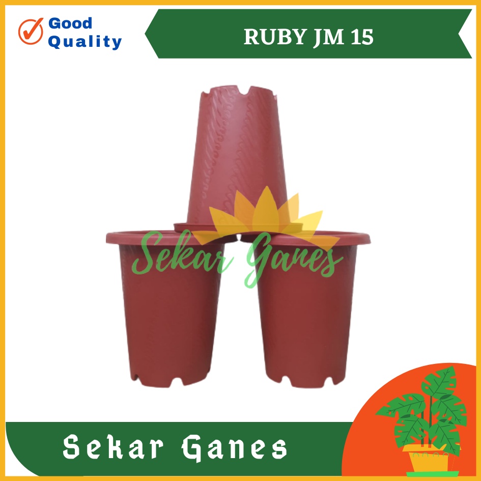 Pot Bunga Jm Ruby 15 Coklat Merah Bata Motif Astor Uk Mirip Pot Yogap 15  17 18 19 Grosir Murah