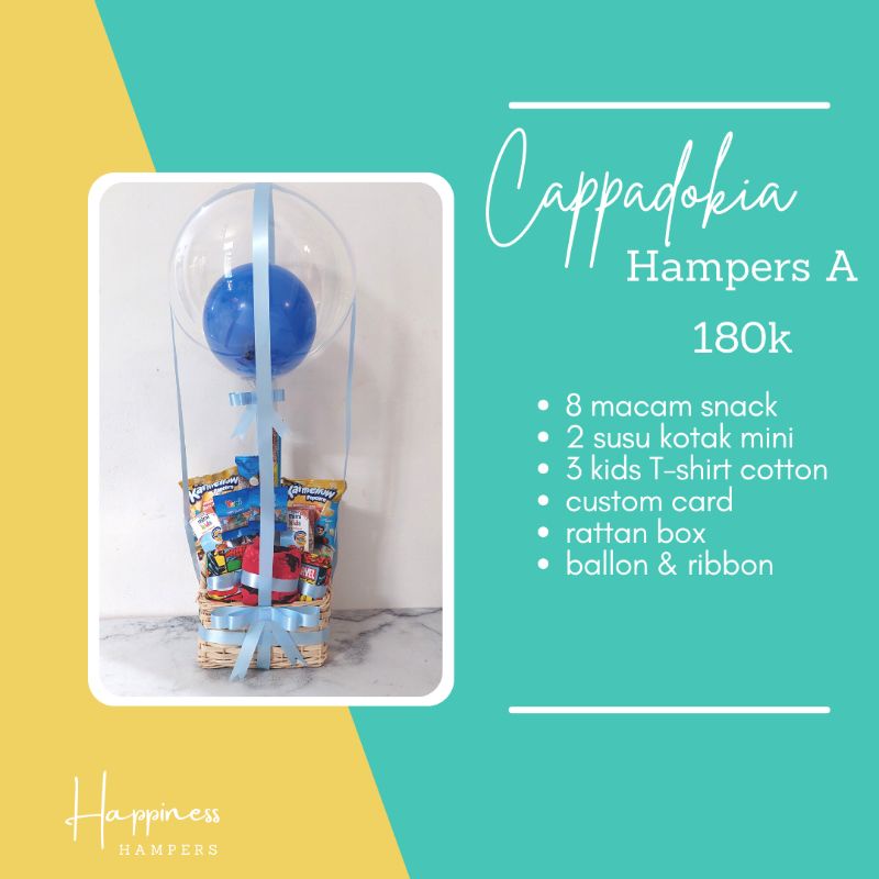 

Cappadocia Hampers / Hampers Balon Udara / Kado Bayi / Newborn / Anak Wisuda / Naik Kelas