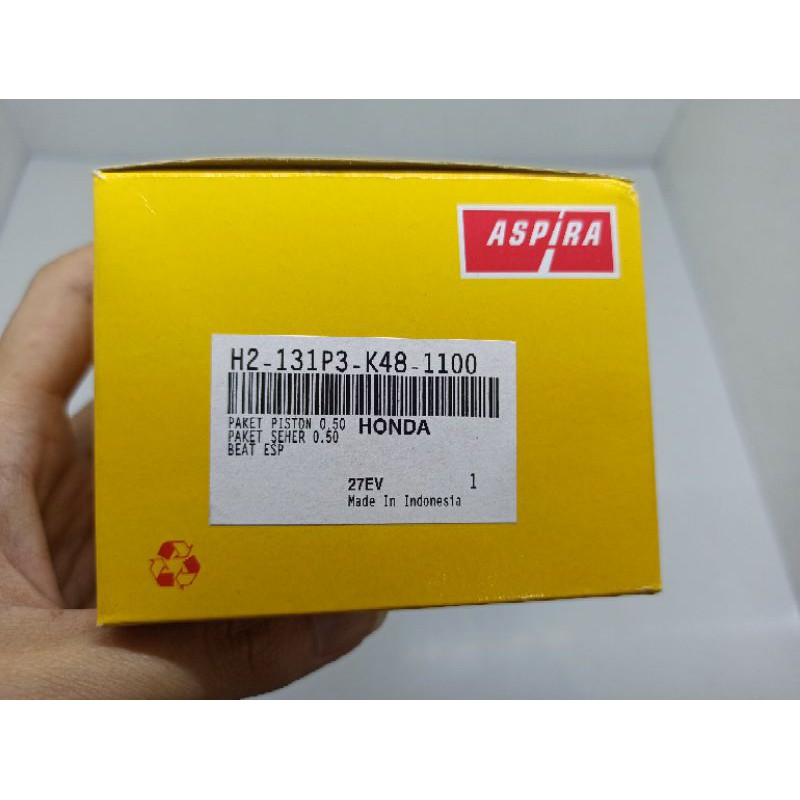 PAKET SEHER PISTON KIT SET HONDA BEAT ESP FI OVERSIZE 0.25 0.50 0.70 100 ASPIRA K48-Oversize 0.50