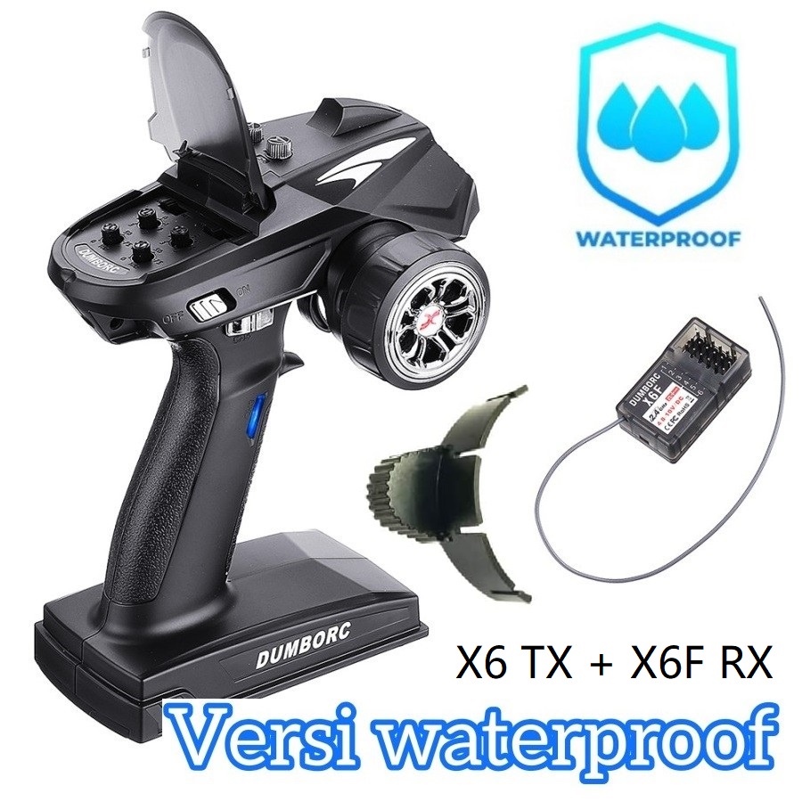 DumboRC X6 2.4G 6CH Transmitter with X6F Waterproof Receiver RC Car Vehicles Boat Tank Models