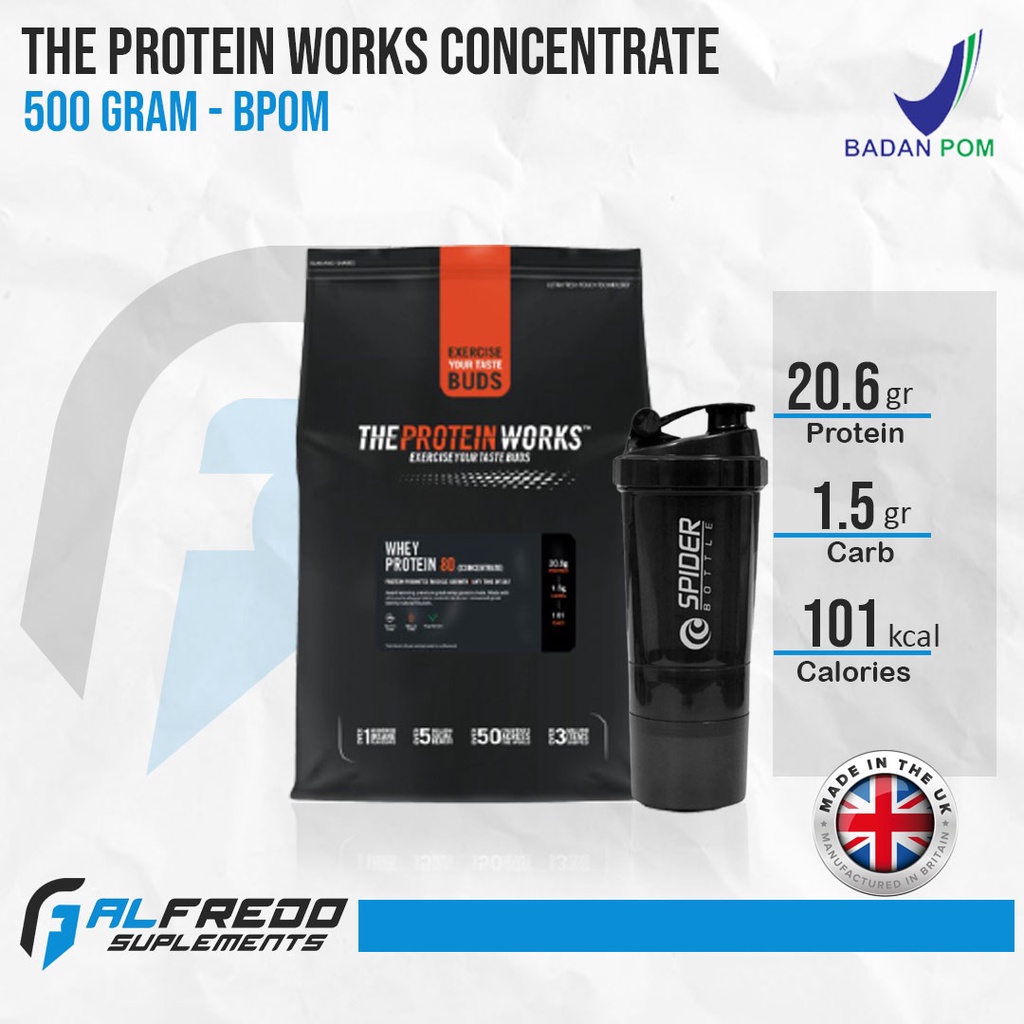 The Protein Works Whey Protein 80 Concentrate 500gram BPOM