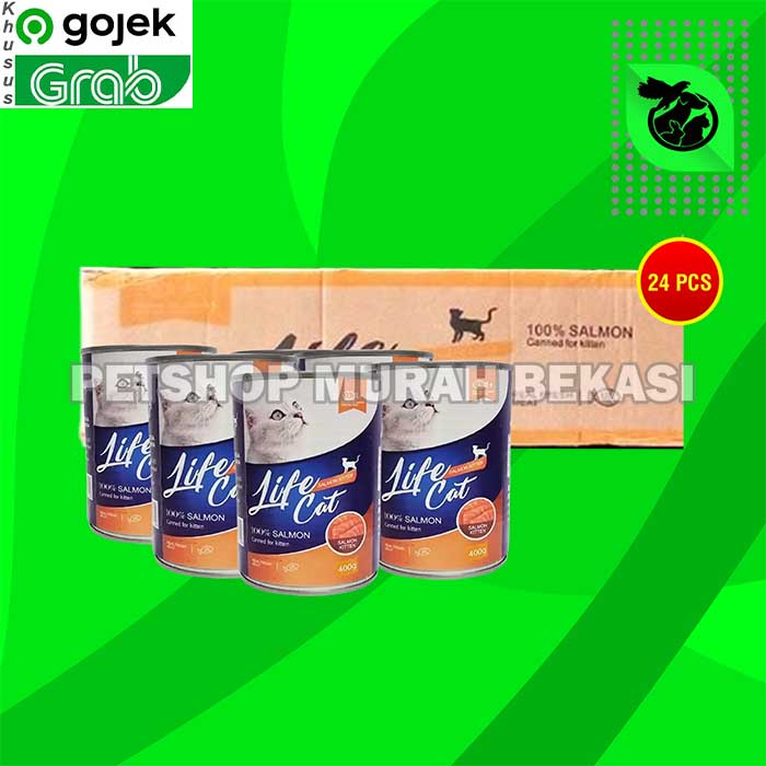 Gosend Makanan Kucing Wet Food Kaleng Life Cat Grosir Dus 24 PCS 400GR