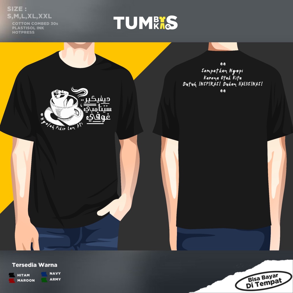 KAOS SANTRI SALAFI DISTRO PREMIUM KEREN KATA KATA SANTRI PUTRI DIPIKIR SINAMBI NGOPI / BAJU DAKWAH I