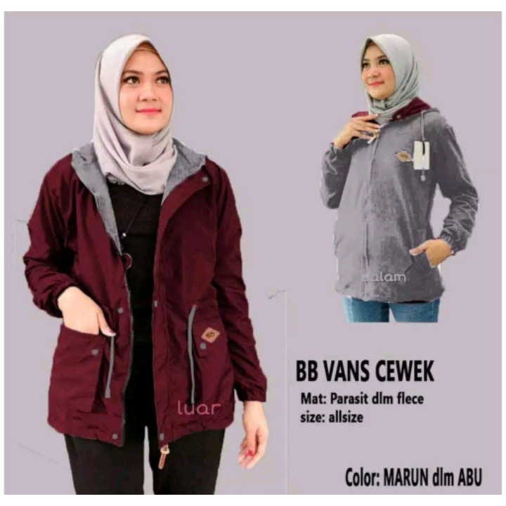 [Promo Shopee] Jaket Parka Bb Murah | Jaket Bolak Balik Wanita | Jaket Wanita Parasut Ukuran L - XL - XXL