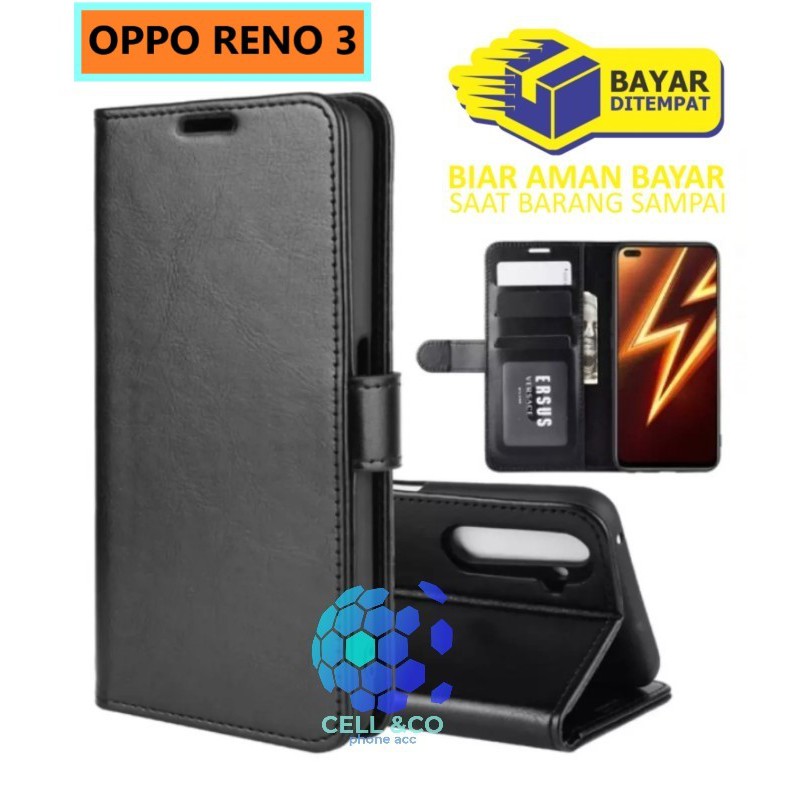 Flip cover OPPO RENO 3 Flip case buka tutup kesing hp casing flip case leather wallet