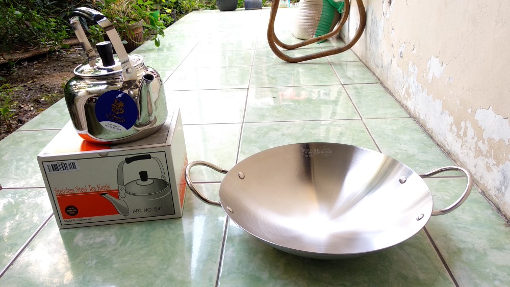 Wajan Golden Flying Fish Kuali Wajan Asian Wok Stainles Steel Anti Lengket 30cm 32cm Western Wok