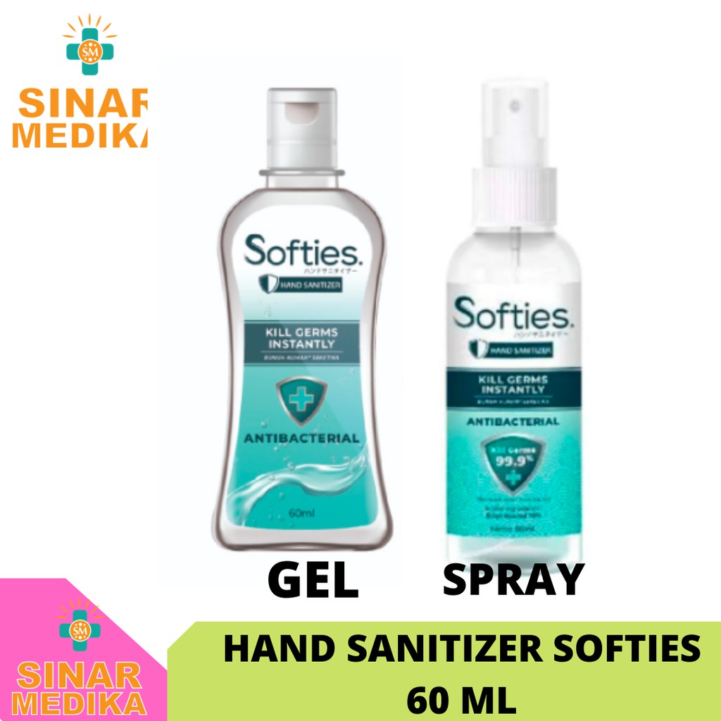 HAND SANITIZER SOFTIES . ANTISEPTIK GEL DAN CAIR SOFTIES 60 ML