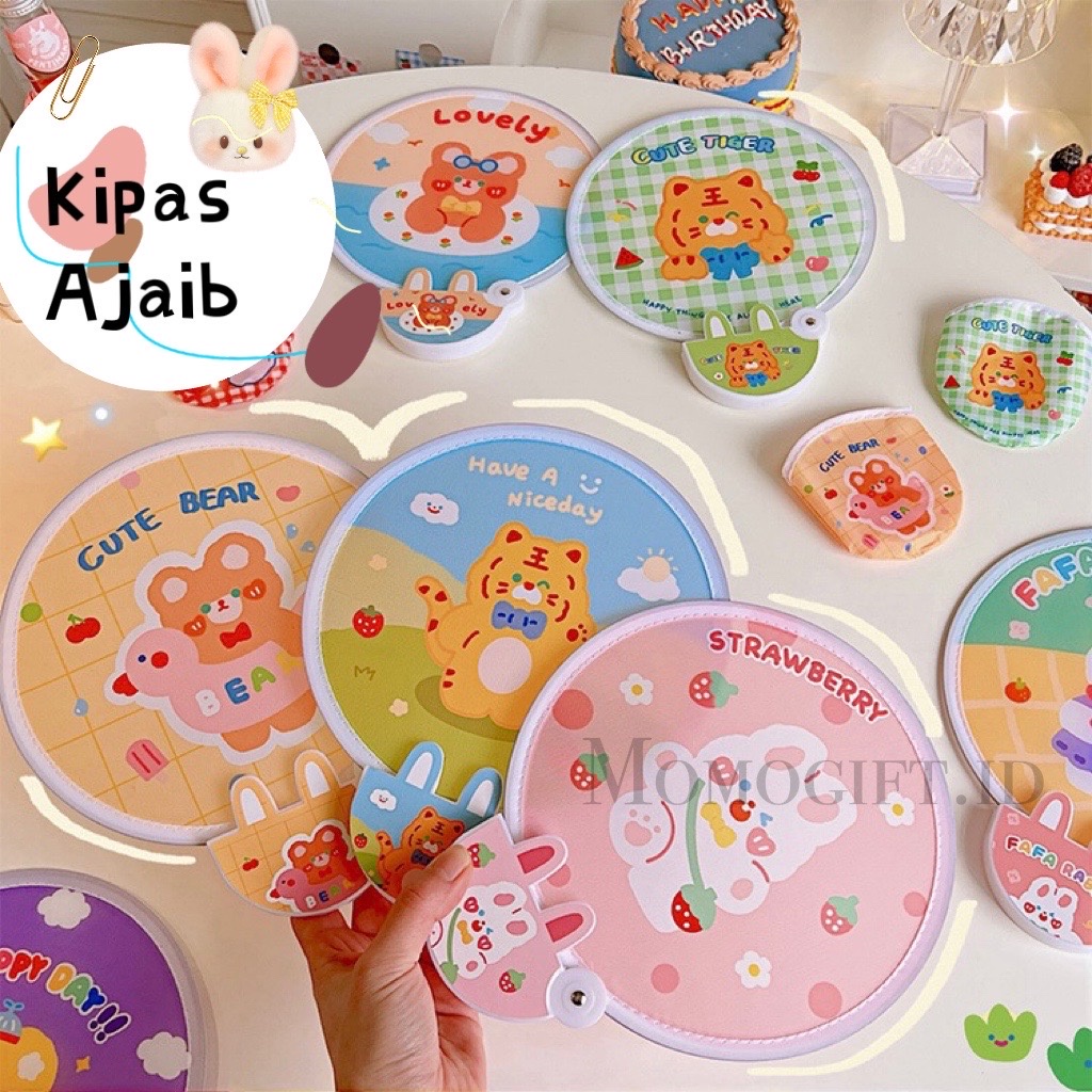 Kipas Bulat Ajaib Kipas Tangan Motif Kartun Lucu