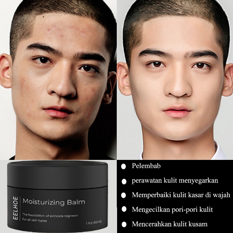 pemutih wajah pria 50ml pelembab wajah pria Perawatan Wajah yang Meminimalkan Pori-pori Emolien Repair / Moisturize / 100% Ori