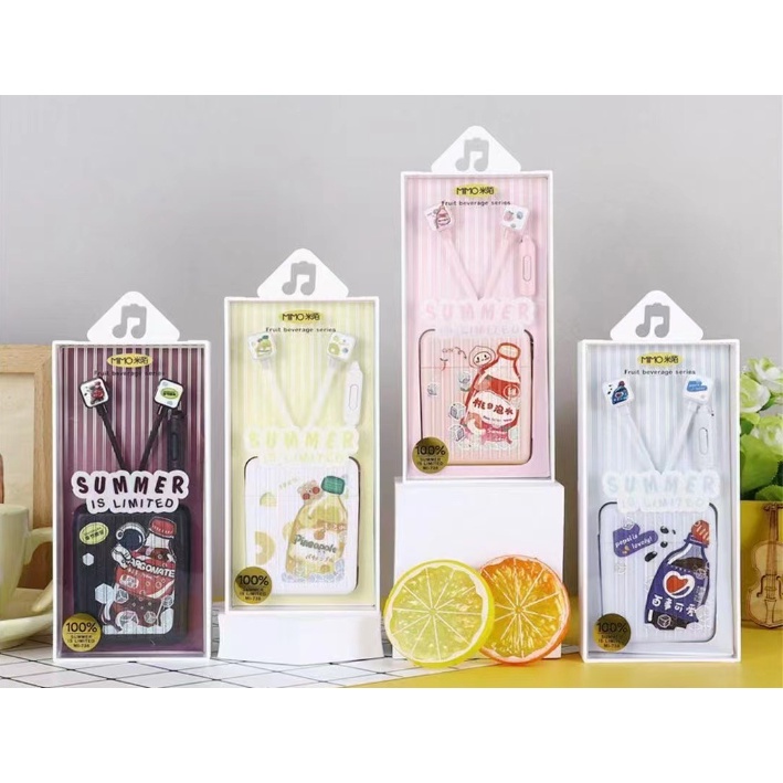 [MI-738] Set Earphone Kotak Koper Motif BOTOL Minuman Musim Panas / Wadah Penyimpanan Kabel Earphone Gambar Botol Drinks SUMMER IS LIMITED