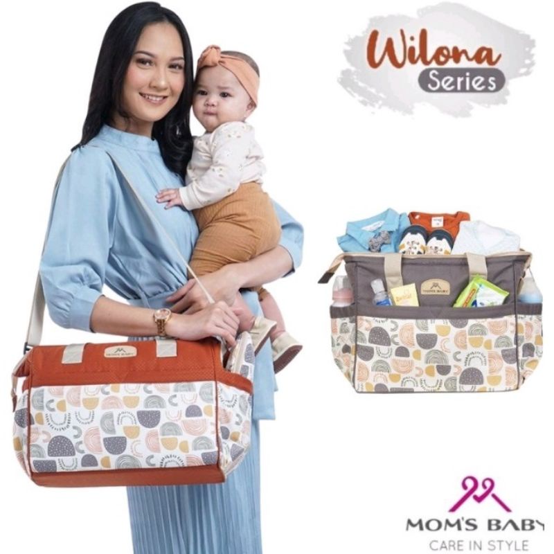 MOMS BABY TAS BAYI BESAR +TEMPAT BOTOL SUSU WILONA SERIES MBT3050/ TAS BESAR