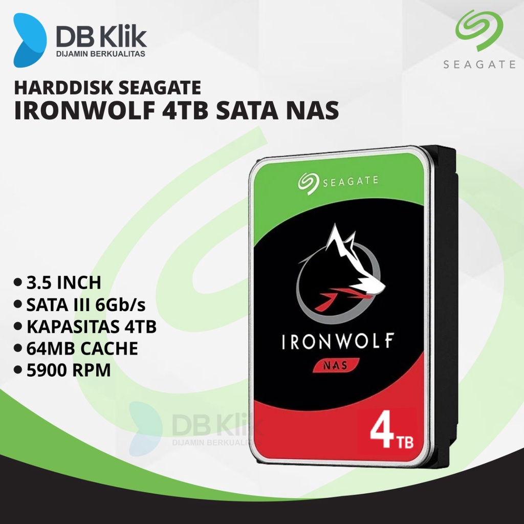 Harddisk HDD Seagate Ironwolf 4TB Sata 3,5” NAS