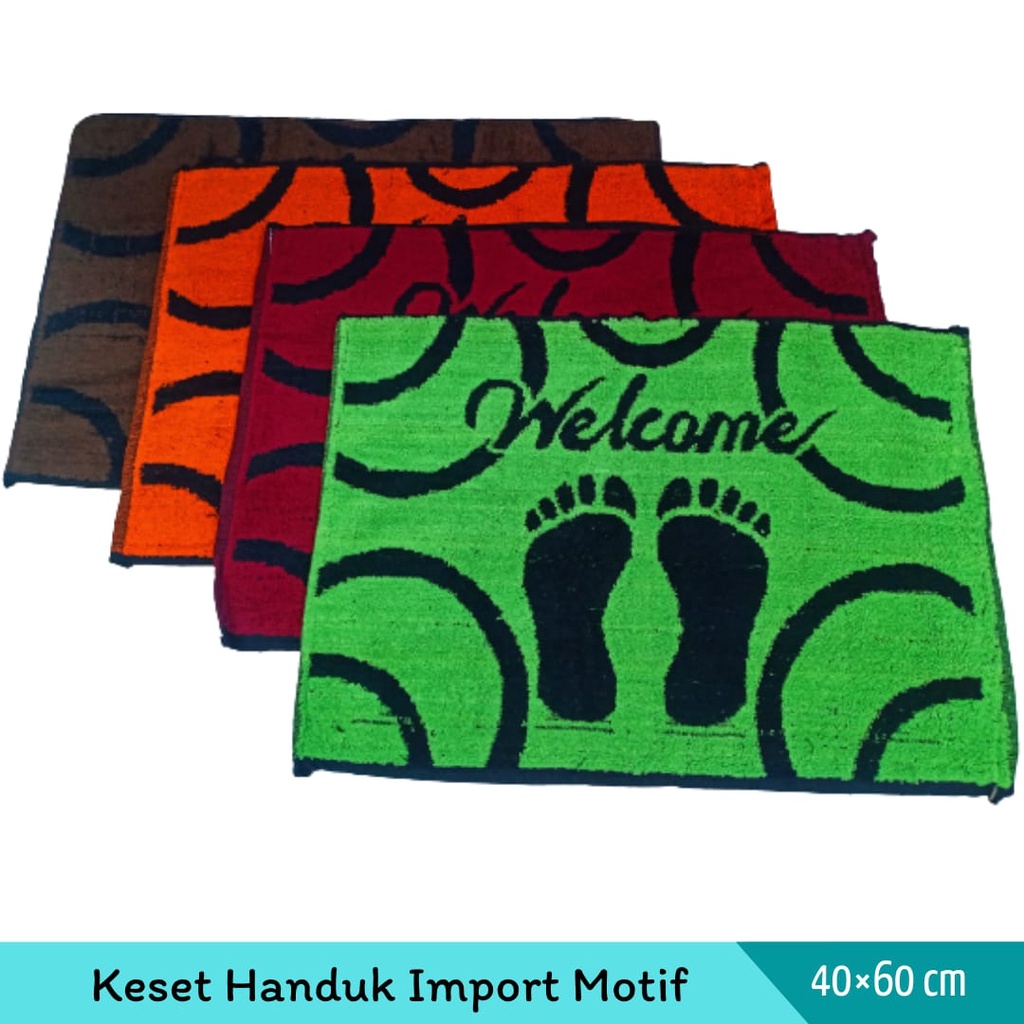 Keset Handuk Motif Salur / Keset Stripe dengan Ukuran 40x60cm - 100% bahan Katun Lembut